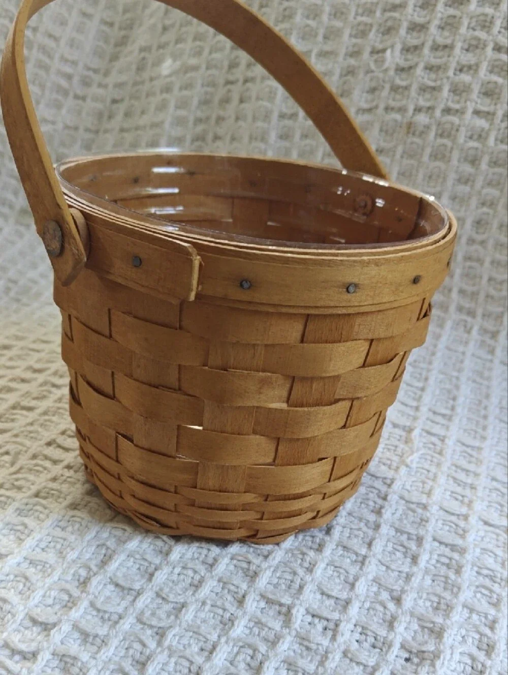 Longaberger Small Round Fruit Basket with Handle and Liner